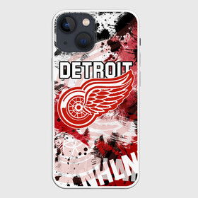 Чехол для iPhone 13 mini с принтом Детройт Ред Уингз в Новосибирске,  |  | detroit | detroit red wings | hockey | nhl | red wings | usa | детройд | детройт | детройт ред уингз | нхл | ред уингз | спорт | сша | хоккей | шайба