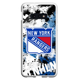 Чехол для Samsung S10E с принтом Нью-Йорк Рейнджерс в Новосибирске, Силикон | Область печати: задняя сторона чехла, без боковых панелей | hockey | new york | new york rangers | nhl | rangers | usa | нхл | нью йорк | нью йорк рейнджерс | рейнджерс | спорт | сша | хоккей | шайба