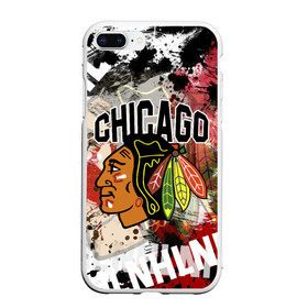 Чехол для iPhone 7Plus/8 Plus матовый с принтом Chicago Blackhawks в Новосибирске, Силикон | Область печати: задняя сторона чехла, без боковых панелей | blackhawks | chicago | chicago blackhawks | hockey | nhl | usa | блэкхокс | нхл | спорт | сша | хоккей | чикаго | чикаго блэкхокс | шайба