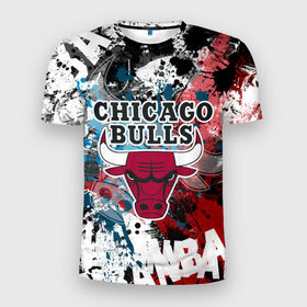 Мужская футболка 3D спортивная с принтом Чикаго Буллз в Новосибирске, 100% полиэстер с улучшенными характеристиками | приталенный силуэт, круглая горловина, широкие плечи, сужается к линии бедра | bulls | chicago | chicago bulls | nba | баскетбол | буллз | нба | чикаго | чикаго буллз