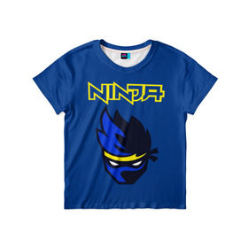 Детская футболка 3D с принтом FORTNITE NINJA в Новосибирске, 100% гипоаллергенный полиэфир | прямой крой, круглый вырез горловины, длина до линии бедер, чуть спущенное плечо, ткань немного тянется | fortnite | fortnite 2 | fortnite x | marshmello | ninja | ninja hyper streamer | ninja streamer | streamer | tyler blevins | маршмелло | ниндзя | фортнайт | фортнайт 2 | фортнайт глава 2