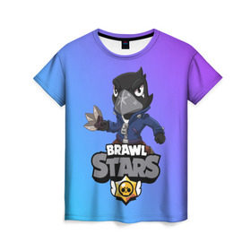 Женская футболка 3D с принтом Crow (Brawl Stars) в Новосибирске, 100% полиэфир ( синтетическое хлопкоподобное полотно) | прямой крой, круглый вырез горловины, длина до линии бедер | brawl stars | crow | game | leon | бравл | бравл стар | бравл старс | ворон | ворона | детская | детям | игра | компьютерная игра | кров | леон | персонаж | развлечение