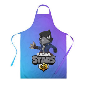 Фартук 3D с принтом Crow (Brawl Stars) в Новосибирске, 100% полиэстер | общий размер — 65 х 85 см, ширина нагрудника — 26 см, горловина — 53 см, длина завязок — 54 см, общий обхват в поясе — 173 см. Принт на завязках и на горловине наносится с двух сторон, на основной части фартука — только с внешней стороны | brawl stars | crow | game | leon | бравл | бравл стар | бравл старс | ворон | ворона | детская | детям | игра | компьютерная игра | кров | леон | персонаж | развлечение