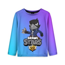 Детский лонгслив 3D с принтом Crow (Brawl Stars) в Новосибирске, 100% полиэстер | длинные рукава, круглый вырез горловины, полуприлегающий силуэт
 | brawl stars | crow | game | leon | бравл | бравл стар | бравл старс | ворон | ворона | детская | детям | игра | компьютерная игра | кров | леон | персонаж | развлечение