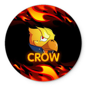 Коврик для мышки круглый с принтом Crow (Brawl Stars) в Новосибирске, резина и полиэстер | круглая форма, изображение наносится на всю лицевую часть | brawl stars | crow | game | leon | бравл | бравл стар | бравл старс | ворон | ворона | детская | детям | игра | компьютерная игра | кров | леон | персонаж | развлечение