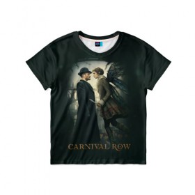 Детская футболка 3D с принтом Carnival Row в Новосибирске, 100% гипоаллергенный полиэфир | прямой крой, круглый вырез горловины, длина до линии бедер, чуть спущенное плечо, ткань немного тянется | cara delevingne | carnival row | виньет стоунмосс | кара делевинь | карнивал роу | фентази | фея