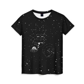 Женская футболка 3D с принтом Star map Rick and Morty в Новосибирске, 100% полиэфир ( синтетическое хлопкоподобное полотно) | прямой крой, круглый вырез горловины, длина до линии бедер | dsgnosadchaya | rick  morty | star | vdosadir | джастин ройланд | дэн хармон | звезды | космос | миссикс | плюмбус | рик и морти