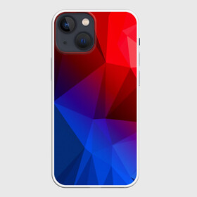 Чехол для iPhone 13 mini с принтом REDBLUE в Новосибирске,  |  | abstract | abstraction | color | geometry | paitnt | polygon | polygonal | psy | абстракция | геометрия | краски | неоновые | полигоны | психоделика