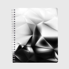Тетрадь с принтом GRAY&BLACK STYLE в Новосибирске, 100% бумага | 48 листов, плотность листов — 60 г/м2, плотность картонной обложки — 250 г/м2. Листы скреплены сбоку удобной пружинной спиралью. Уголки страниц и обложки скругленные. Цвет линий — светло-серый
 | Тематика изображения на принте: abstract | abstraction | color | geometry | paitnt | polygon | polygonal | psy | абстракция | геометрия | краски | неоновые | полигоны | психоделика