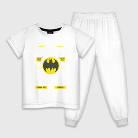 Детская пижама хлопок с принтом Bat-Signal в Новосибирске, 100% хлопок |  брюки и футболка прямого кроя, без карманов, на брюках мягкая резинка на поясе и по низу штанин
 | 80 | 80th | anniversary | bat man | batman | batman comics | caped crusader | dark knight | shtatbat | бетмен | брюс уэйн | бэт мен | бэтмен | тёмный рыцарь