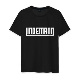 Мужская футболка хлопок с принтом LINDEMANN в Новосибирске, 100% хлопок | прямой крой, круглый вырез горловины, длина до линии бедер, слегка спущенное плечо. | lindeman | lindemann | logo | music | pain | rammstein | rock | rumstein | till | группа | линдеман | линдеманн | лого | логотип | метал | музыка | пэйн | раммштайн | рамштаин | рамштайн | рок | символ | тилль