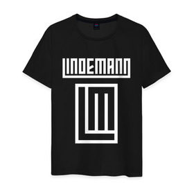 Мужская футболка хлопок с принтом LINDEMANN в Новосибирске, 100% хлопок | прямой крой, круглый вырез горловины, длина до линии бедер, слегка спущенное плечо. | Тематика изображения на принте: lindeman | lindemann | logo | music | pain | rammstein | rock | rumstein | till | группа | линдеман | линдеманн | лого | логотип | метал | музыка | пэйн | раммштайн | рамштаин | рамштайн | рок | символ | тилль