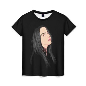 Женская футболка 3D с принтом Billie Eilish в Новосибирске, 100% полиэфир ( синтетическое хлопкоподобное полотно) | прямой крой, круглый вырез горловины, длина до линии бедер | bad | billie | boy | boys | eilish | girl | girls | music | pop | rap | sad | trend | билли | грустно | девочка | девочки | девушка | мальчик | музыка | поп | рэп | тренд | эйлиш