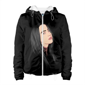 Женская куртка 3D с принтом Billie Eilish в Новосибирске, ткань верха — 100% полиэстер, подклад — флис | прямой крой, подол и капюшон оформлены резинкой с фиксаторами, два кармана без застежек по бокам, один большой потайной карман на груди. Карман на груди застегивается на липучку | bad | billie | boy | boys | eilish | girl | girls | music | pop | rap | sad | trend | билли | грустно | девочка | девочки | девушка | мальчик | музыка | поп | рэп | тренд | эйлиш