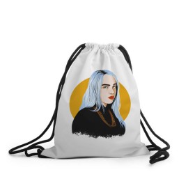 Рюкзак-мешок 3D с принтом Billie Eilish в Новосибирске, 100% полиэстер | плотность ткани — 200 г/м2, размер — 35 х 45 см; лямки — толстые шнурки, застежка на шнуровке, без карманов и подкладки | bad | billie | boy | boys | eilish | girl | girls | music | pop | rap | sad | trend | билли | грустно | девочка | девочки | девушка | мальчик | музыка | поп | рэп | тренд | эйлиш