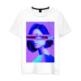 Мужская футболка хлопок с принтом Blurred visions в Новосибирске, 100% хлопок | прямой крой, круглый вырез горловины, длина до линии бедер, слегка спущенное плечо. | art | digital | glitch | арт | глитч | глюк | искажение | искусство | ошибка | цифровое | цифровой