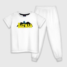 Детская пижама хлопок с принтом Batman logo в Новосибирске, 100% хлопок |  брюки и футболка прямого кроя, без карманов, на брюках мягкая резинка на поясе и по низу штанин
 | 80 | 80th | anniversary | bat man | batman | batman comics | caped crusader | dark knight | shtatjl | бетмен | брюс уэйн | бэт мен | бэтмен | тёмный рыцарь