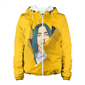 Женская куртка 3D с принтом Billie Eilish в Новосибирске, ткань верха — 100% полиэстер, подклад — флис | прямой крой, подол и капюшон оформлены резинкой с фиксаторами, два кармана без застежек по бокам, один большой потайной карман на груди. Карман на груди застегивается на липучку | bad | billie | boy | boys | eilish | girl | girls | music | pop | rap | sad | trend | билли | грустно | девочка | девочки | девушка | мальчик | музыка | поп | рэп | тренд | эйлиш