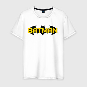 Мужская футболка хлопок с принтом Batman Logo в Новосибирске, 100% хлопок | прямой крой, круглый вырез горловины, длина до линии бедер, слегка спущенное плечо. | 80 | 80th | anniversary | bat man | batman | batman comics | caped crusader | dark knight | shtatjl | бетмен | брюс уэйн | бэт мен | бэтмен | логотип | надпись | тёмный рыцарь