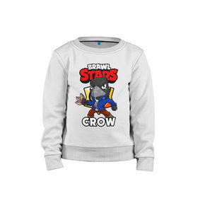 Детский свитшот хлопок с принтом BRAWL STARS CROW в Новосибирске, 100% хлопок | круглый вырез горловины, эластичные манжеты, пояс и воротник | brawl stars | brawl stars crow | brawler | crow | бравл старз | бравлер | ворон