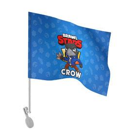 Флаг для автомобиля с принтом BRAWL STARS CROW в Новосибирске, 100% полиэстер | Размер: 30*21 см | brawl stars | brawl stars crow | brawler | crow | бравл старз | бравлер | ворон