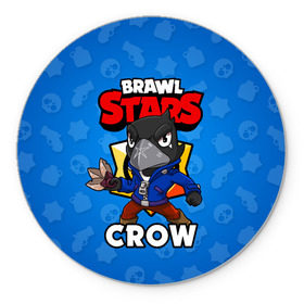 Коврик для мышки круглый с принтом BRAWL STARS CROW в Новосибирске, резина и полиэстер | круглая форма, изображение наносится на всю лицевую часть | brawl stars | brawl stars crow | brawler | crow | бравл старз | бравлер | ворон