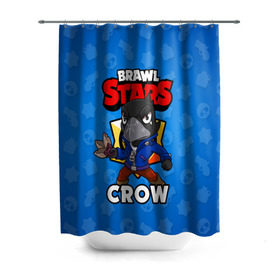 Штора 3D для ванной с принтом BRAWL STARS CROW в Новосибирске, 100% полиэстер | плотность материала — 100 г/м2. Стандартный размер — 146 см х 180 см. По верхнему краю — пластиковые люверсы для креплений. В комплекте 10 пластиковых колец | brawl stars | brawl stars crow | brawler | crow | бравл старз | бравлер | ворон