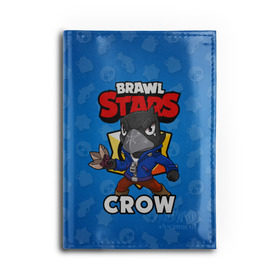 Обложка для автодокументов с принтом BRAWL STARS CROW в Новосибирске, натуральная кожа |  размер 19,9*13 см; внутри 4 больших “конверта” для документов и один маленький отдел — туда идеально встанут права | brawl stars | brawl stars crow | brawler | crow | бравл старз | бравлер | ворон