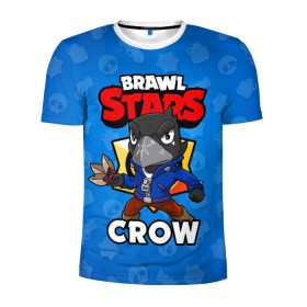 Мужская футболка 3D спортивная с принтом BRAWL STARS CROW в Новосибирске, 100% полиэстер с улучшенными характеристиками | приталенный силуэт, круглая горловина, широкие плечи, сужается к линии бедра | brawl stars | brawl stars crow | brawler | crow | бравл старз | бравлер | ворон