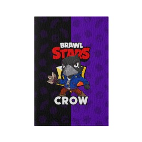 Обложка для паспорта матовая кожа с принтом BRAWL STARS CROW в Новосибирске, натуральная матовая кожа | размер 19,3 х 13,7 см; прозрачные пластиковые крепления | brawl stars | brawl stars crow | brawler | crow | бравл старз | бравлер | ворон
