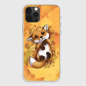 Чехол для iPhone 12 Pro Max с принтом Осенний лисёнок в Новосибирске, Силикон |  | fox | лис | лиса | лисёнок | лисичка | листва | листья | осень | рыжая