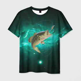 Мужская футболка 3D с принтом Рыбалка на карпа в Новосибирске, 100% полиэфир | прямой крой, круглый вырез горловины, длина до линии бедер | большая рыба | карп | карповые | леска | наживка | рыба | рыбак | рыбаку | рыбалка | рыбка | рыболов | удилище | удочка