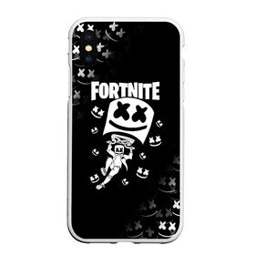 Чехол для iPhone XS Max матовый с принтом FORTNITE x MARSHMELLO в Новосибирске, Силикон | Область печати: задняя сторона чехла, без боковых панелей | fortnite | fortnite 2 | fortnite x | marshmello | ninja | ninja hyper streamer | ninja streamer | streamer | tyler blevins | маршмелло | ниндзя | фортнайт | фортнайт 2 | фортнайт глава 2