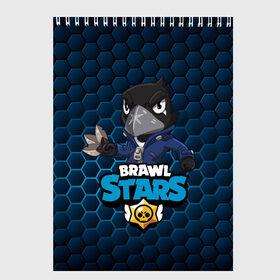 Скетчбук с принтом Crow (Brawl Stars) в Новосибирске, 100% бумага
 | 48 листов, плотность листов — 100 г/м2, плотность картонной обложки — 250 г/м2. Листы скреплены сверху удобной пружинной спиралью | brawl stars | crow | game | leon | бравл | бравл стар | бравл старс | ворон | ворона | детская | детям | игра | компьютерная игра | кров | леон | персонаж | развлечение