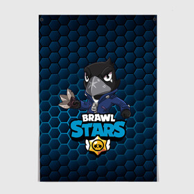 Постер с принтом Crow (Brawl Stars) в Новосибирске, 100% бумага
 | бумага, плотность 150 мг. Матовая, но за счет высокого коэффициента гладкости имеет небольшой блеск и дает на свету блики, но в отличии от глянцевой бумаги не покрыта лаком | brawl stars | crow | game | leon | бравл | бравл стар | бравл старс | ворон | ворона | детская | детям | игра | компьютерная игра | кров | леон | персонаж | развлечение