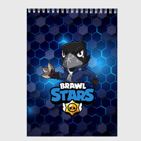 Скетчбук с принтом Crow (Brawl Stars) в Новосибирске, 100% бумага
 | 48 листов, плотность листов — 100 г/м2, плотность картонной обложки — 250 г/м2. Листы скреплены сверху удобной пружинной спиралью | brawl stars | crow | game | leon | бравл | бравл стар | бравл старс | ворон | ворона | детская | детям | игра | компьютерная игра | кров | леон | персонаж | развлечение