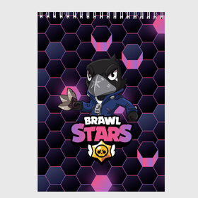 Скетчбук с принтом Crow (Brawl Stars) в Новосибирске, 100% бумага
 | 48 листов, плотность листов — 100 г/м2, плотность картонной обложки — 250 г/м2. Листы скреплены сверху удобной пружинной спиралью | brawl stars | crow | game | leon | бравл | бравл стар | бравл старс | ворон | ворона | детская | детям | игра | компьютерная игра | кров | леон | персонаж | развлечение