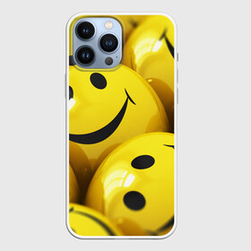 Чехол для iPhone 13 Pro Max с принтом YELLOW SMILE в Новосибирске,  |  | Тематика изображения на принте: emoji | настроение | позитив | смайлики | смайлы | стикеры | текстура смайл | улыбки | фон смайл | эмодзи