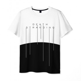 Мужская футболка 3D с принтом DEATH STRANDING в Новосибирске, 100% полиэфир | прямой крой, круглый вырез горловины, длина до линии бедер | death stranding | kojima | kojima productions | кодзима | мадс микельсон | норман ридус