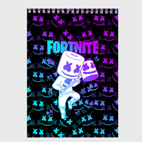 Скетчбук с принтом FORTNITE MARSHMELLO в Новосибирске, 100% бумага
 | 48 листов, плотность листов — 100 г/м2, плотность картонной обложки — 250 г/м2. Листы скреплены сверху удобной пружинной спиралью | Тематика изображения на принте: fnchap2 | fortnite | fortnite 2 | fortnite x | marshmello | ninja | ninja hyper streamer | ninja streamer | streamer | tyler blevins | маршмелло | ниндзя | фортнайт | фортнайт 2 | фортнайт глава 2