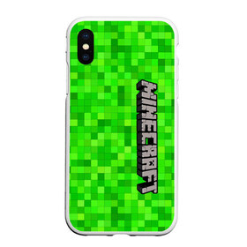 Чехол для iPhone XS Max матовый с принтом MINECRAFT в Новосибирске, Силикон | Область печати: задняя сторона чехла, без боковых панелей | game | minecraft | блоки | игра | квадраты | компьютерная игра | крипер | майнкрафт