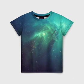 Детская футболка 3D с принтом GALAXY в Новосибирске, 100% гипоаллергенный полиэфир | прямой крой, круглый вырез горловины, длина до линии бедер, чуть спущенное плечо, ткань немного тянется | galaxy | nebula | space | star | абстракция | вселенная | галактика | звезда | звезды | космический | планеты