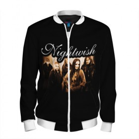 Мужской бомбер 3D с принтом Nightwish в Новосибирске, 100% полиэстер | застегивается на молнию, по бокам два кармана без застежек, по низу бомбера и на воротнике - эластичная резинка | Тематика изображения на принте: metal | nightwish | symphonic metal | tarja | tarja turunen | turunen | метал | найтвиш | симфоник метал | тарья | турунен