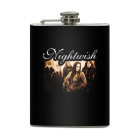 Фляга с принтом Nightwish в Новосибирске, металлический корпус | емкость 0,22 л, размер 125 х 94 мм. Виниловая наклейка запечатывается полностью | metal | nightwish | symphonic metal | tarja | tarja turunen | turunen | метал | найтвиш | симфоник метал | тарья | турунен