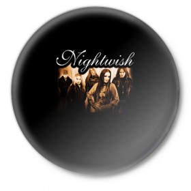 Значок с принтом Nightwish в Новосибирске,  металл | круглая форма, металлическая застежка в виде булавки | Тематика изображения на принте: metal | nightwish | symphonic metal | tarja | tarja turunen | turunen | метал | найтвиш | симфоник метал | тарья | турунен