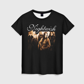 Женская футболка 3D с принтом Nightwish в Новосибирске, 100% полиэфир ( синтетическое хлопкоподобное полотно) | прямой крой, круглый вырез горловины, длина до линии бедер | metal | nightwish | symphonic metal | tarja | tarja turunen | turunen | метал | найтвиш | симфоник метал | тарья | турунен