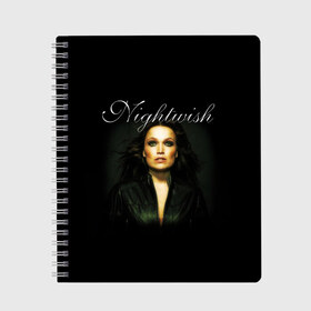 Тетрадь с принтом Nightwish в Новосибирске, 100% бумага | 48 листов, плотность листов — 60 г/м2, плотность картонной обложки — 250 г/м2. Листы скреплены сбоку удобной пружинной спиралью. Уголки страниц и обложки скругленные. Цвет линий — светло-серый
 | Тематика изображения на принте: metal | nightwish | symphonic metal | tarja | tarja turunen | turunen | метал | найтвиш | симфоник метал | тарья | турунен