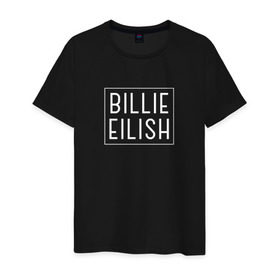 Мужская футболка хлопок с принтом Billie Eilish в Новосибирске, 100% хлопок | прямой крой, круглый вырез горловины, длина до линии бедер, слегка спущенное плечо. | billie | billie eilish | eilish | ocean eyes | айлиш | билли | билли айлиш