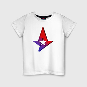 Детская футболка хлопок с принтом Astralis (Holo style) в Новосибирске, 100% хлопок | круглый вырез горловины, полуприлегающий силуэт, длина до линии бедер | 0x000000123 | astralis | csgo | holo | астралис | ксго | стикер