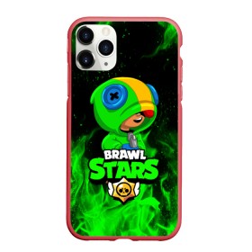 Чехол для iPhone 11 Pro матовый с принтом BRAWL STARS LEON в Новосибирске, Силикон |  | 